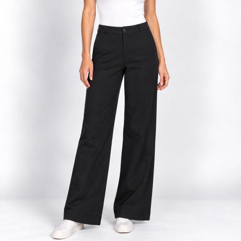 J.Jill Womens 12 Black Wide Leg Pants Stretch Cotton Trouser Career Casual